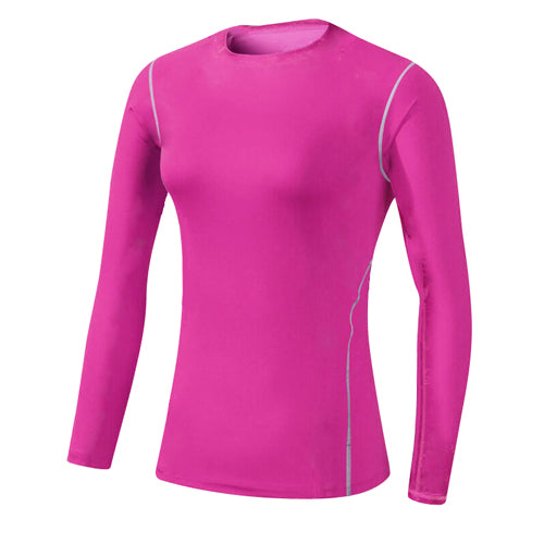 Quick Dry Workout Long Sleeve Solid Color Shirt-women fitness-wanahavit-Pink-S-wanahavit