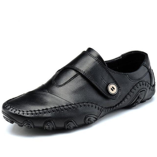 Load image into Gallery viewer, Genuine Leather Luxury Comfortable Slip On Moccasin Shoe-men-wanahavit-Black Loafers-6-wanahavit
