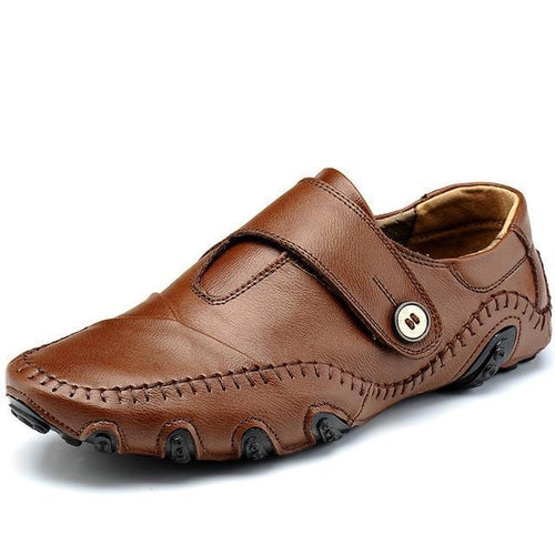 Load image into Gallery viewer, Genuine Leather Luxury Comfortable Slip On Moccasin Shoe-men-wanahavit-Brown Loafers-6-wanahavit
