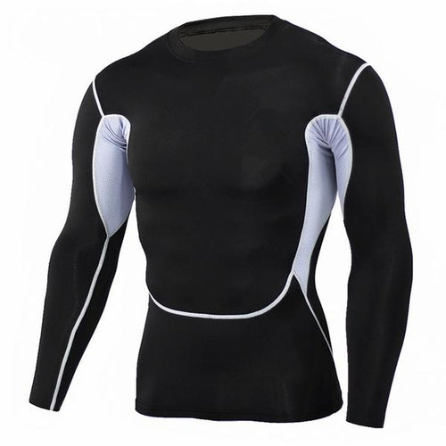 Load image into Gallery viewer, White Accent 3D Printed Compression Long Sleeve Shirt-men fitness-wanahavit-TC107-S-wanahavit
