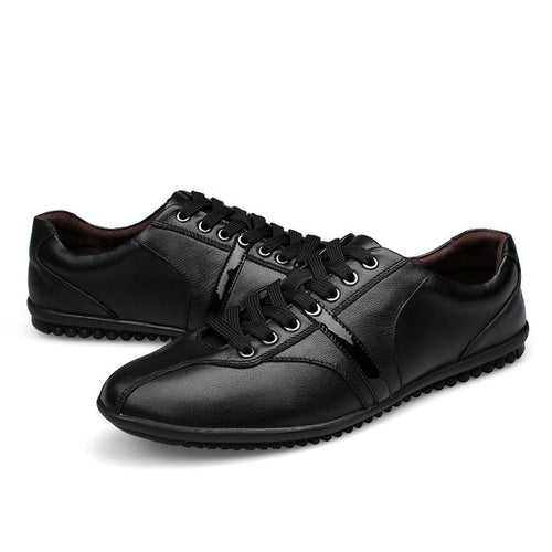 Load image into Gallery viewer, Full Grain Trendy Leather Casual Shoes-unisex-wanahavit-Black Casual Shoes-5-wanahavit
