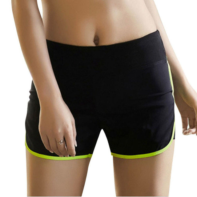 Quick Dry Side Slit Elastic Sports Shorts-women fitness-wanahavit-Green-L-wanahavit