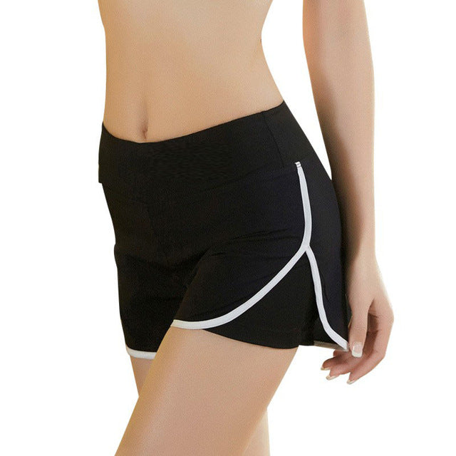 Quick Dry Side Slit Elastic Sports Shorts-women fitness-wanahavit-White-S-wanahavit