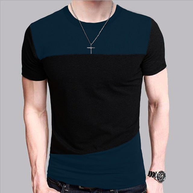 Oblique Contrast Mens Slim Fit Tees for men - wanahavit