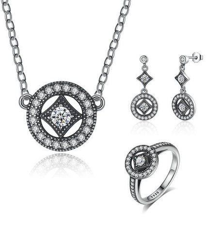 925 Sterling Silver Classic Vintage Allure Jewelry Set-women-wanahavit-Silver 1-6-wanahavit