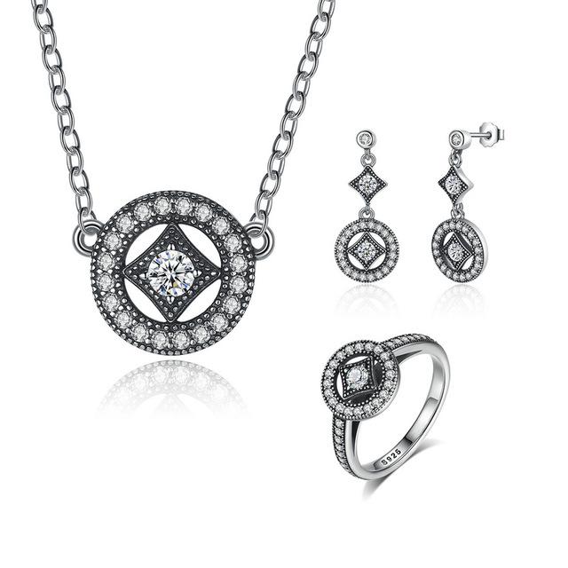 925 Sterling Silver Classic Vintage Allure Jewelry Set-women-wanahavit-Silver 1-6-wanahavit