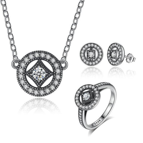 925 Sterling Silver Classic Vintage Allure Jewelry Set for women ...
