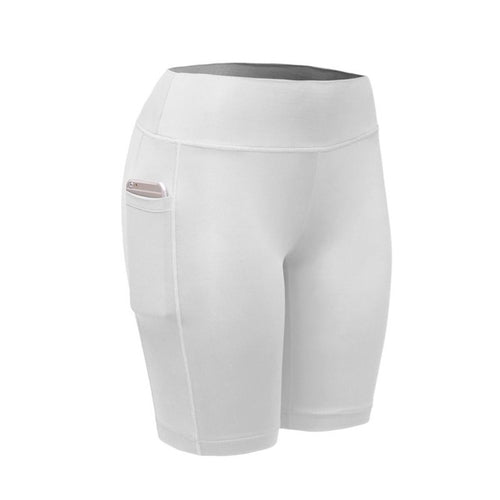 Load image into Gallery viewer, Quick Dry Elastic Workout Shorts with Pocket-women fitness-wanahavit-White-S-wanahavit
