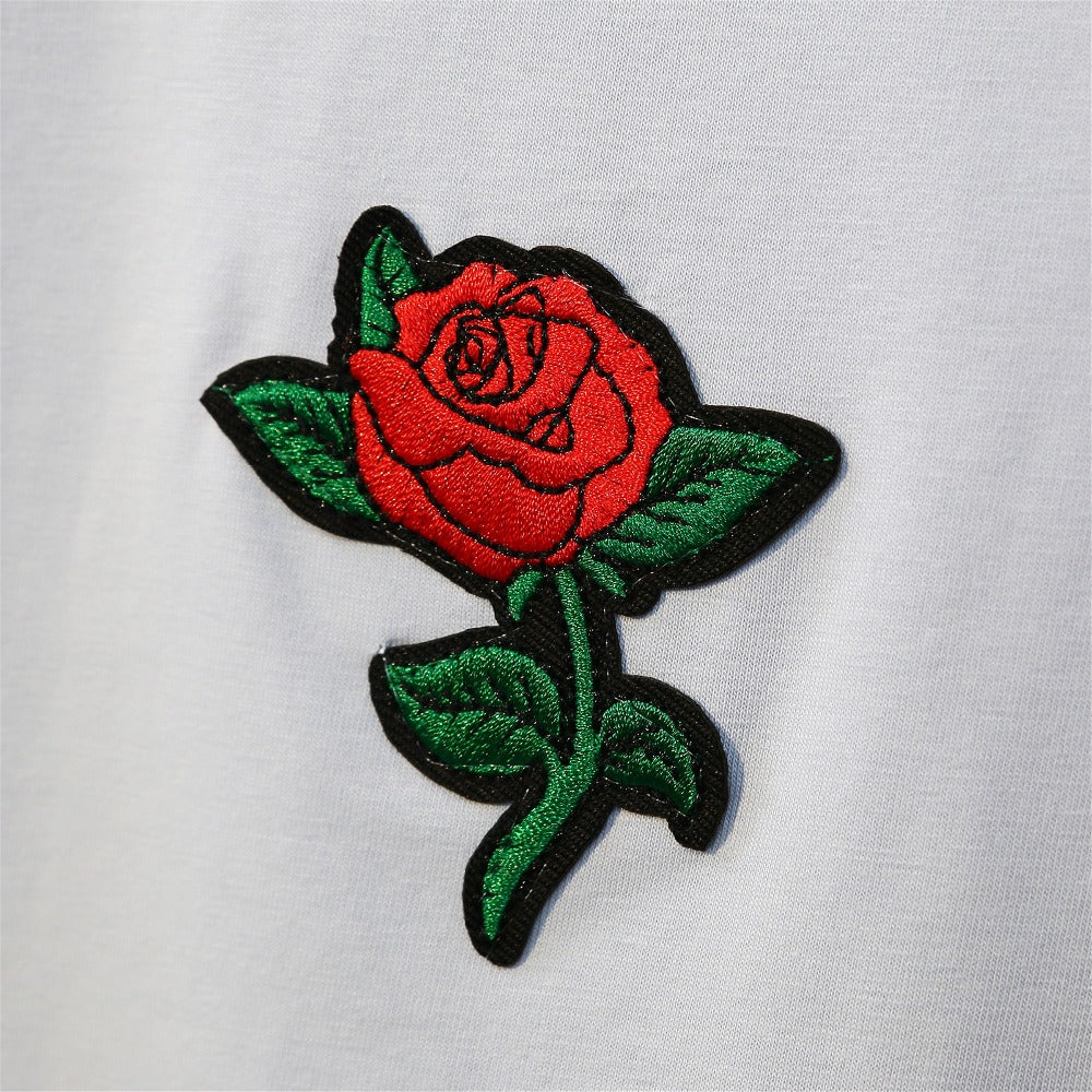 Cute Embroidered Rose Crop Top Shirt-women-wanahavit-Gray-One Size-wanahavit