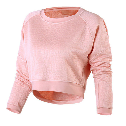 Load image into Gallery viewer, Navel Long Crop Top Workout Long Sleeve Shirt-women fashion &amp; fitness-wanahavit-Pink-XS-wanahavit
