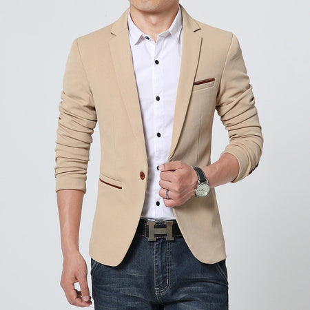 Luxury Men High Quality Cotton Slim Fit Blazers-men-wanahavit-Navy-M-wanahavit