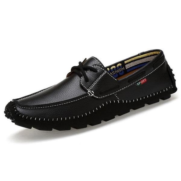Italian Genuine Leather Designer Slip On Loafer Shoes-men-wanahavit-Style1 Black Loafers-5-wanahavit