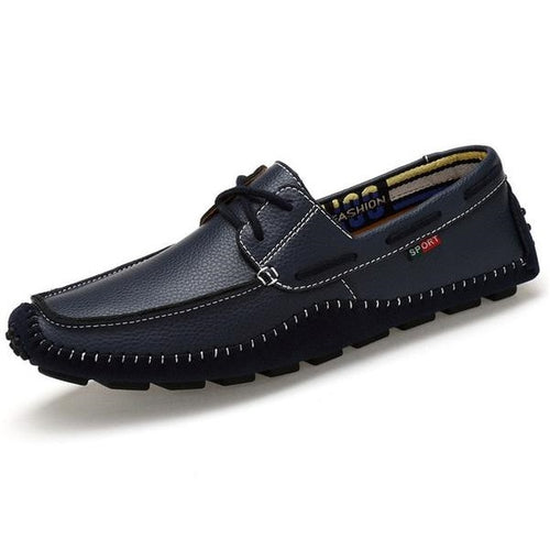 Load image into Gallery viewer, Italian Genuine Leather Designer Slip On Loafer Shoes-men-wanahavit-Style1 Blue Loafers-5-wanahavit
