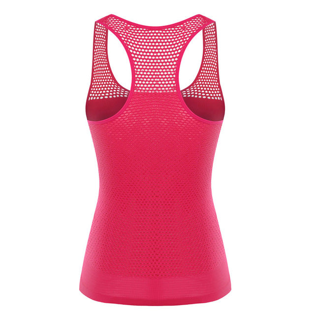 Meshed All Over the Back Yoga Sleeveless Shirt-women fitness-wanahavit-Pink-One Size-wanahavit