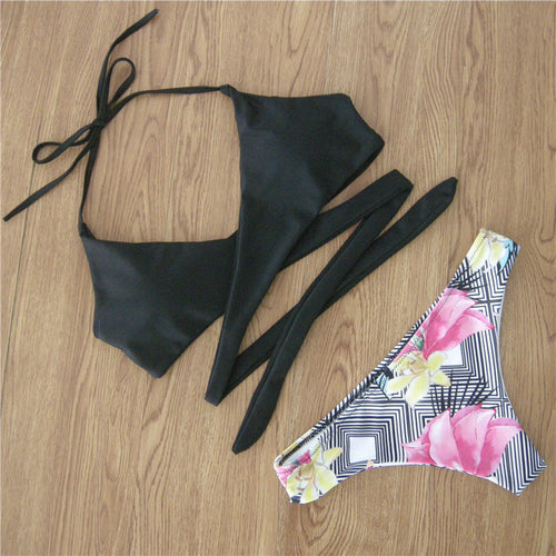 Load image into Gallery viewer, Sexy Floral Bandage Bikini-women fitness-wanahavit-3-S-wanahavit
