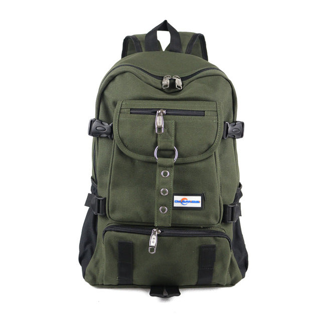 Arcuate Shoulder Strap Canvas Designer Backpack-men-wanahavit-Army Green-wanahavit