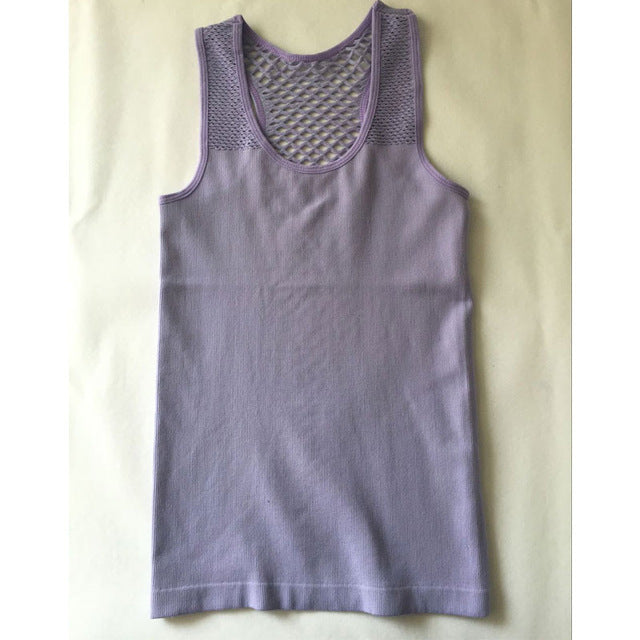 Meshed Back Yoga Sleeveless Shirt-women fitness-wanahavit-purple-One Size-wanahavit