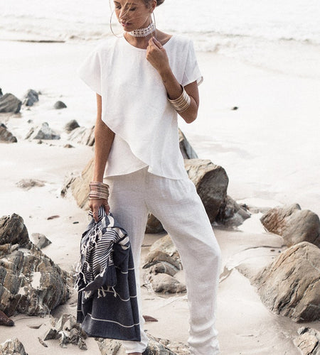 White Chiffon Short Sleeve Blouse-women-wanahavit-S-wanahavit