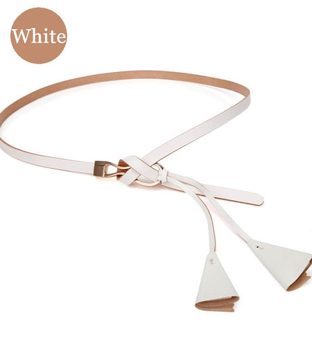 Fashion Hasp Genuine Leather Dress Belt-women-wanahavit-ND01 White-100cm-wanahavit