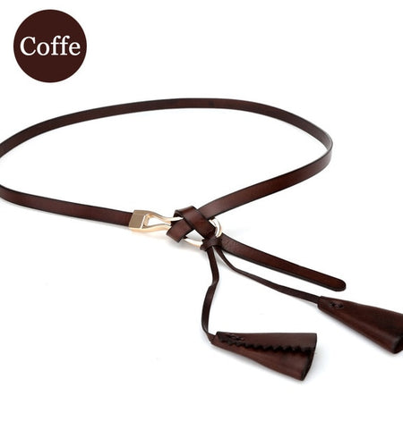 Fashion Hasp Genuine Leather Dress Belt-women-wanahavit-ND01 Coffe-100cm-wanahavit