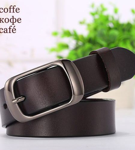 Genuine Leather Metal Pin Buckle Vintage Belts-women-wanahavit-ND06 Coffe-100cm-wanahavit
