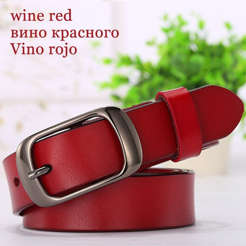 Load image into Gallery viewer, Genuine Leather Metal Pin Buckle Vintage Belts-women-wanahavit-ND06 Wine red-100cm-wanahavit
