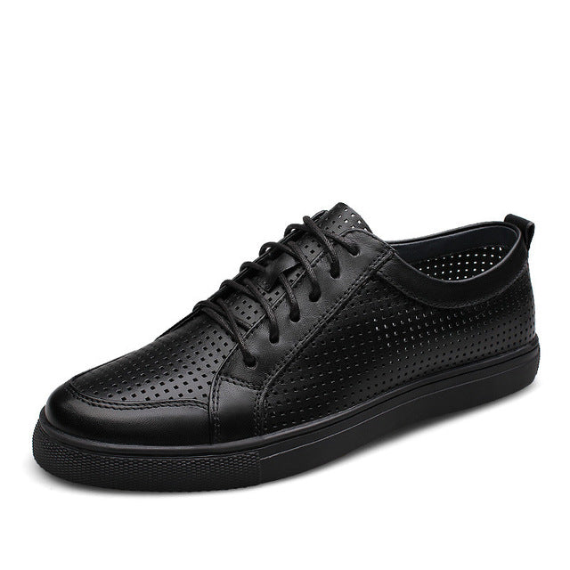 Breathable Genuine Cowhide Leather Flat Shoes-men-wanahavit-black-6-wanahavit