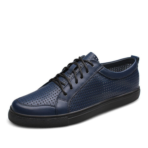 Load image into Gallery viewer, Breathable Genuine Cowhide Leather Flat Shoes-men-wanahavit-blue-6-wanahavit
