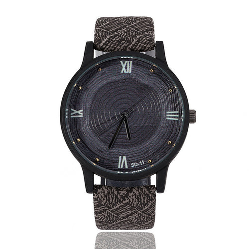 Load image into Gallery viewer, Retro Tree Rings Printed with Leather Strap Watch-unisex-wanahavit-Grey-wanahavit
