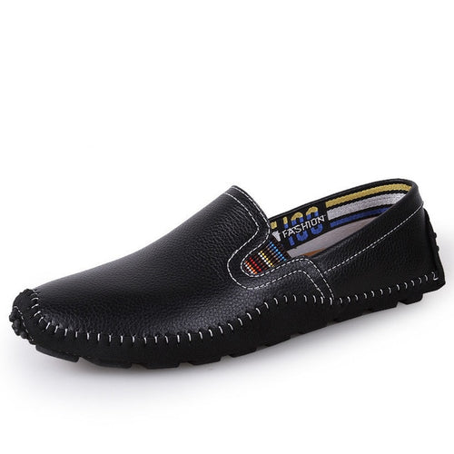 Load image into Gallery viewer, Genuine Comfortable Soft Leather Moccasins Shoes-men-wanahavit-Black Loafers-11-wanahavit
