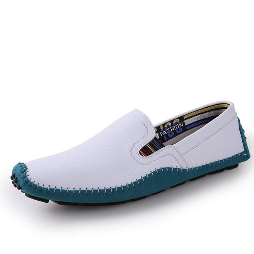 Load image into Gallery viewer, Genuine Comfortable Soft Leather Moccasins Shoes-men-wanahavit-White Loafers-11-wanahavit
