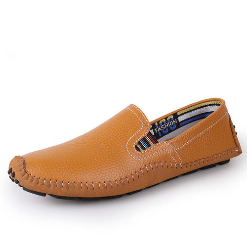 Load image into Gallery viewer, Genuine Comfortable Soft Leather Moccasins Shoes-men-wanahavit-Yellow Loafers-11-wanahavit
