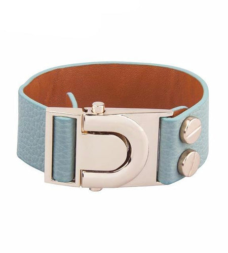 Gold Color Top Layer Leather With Crystal Bracelet-women-wanahavit-Green-wanahavit