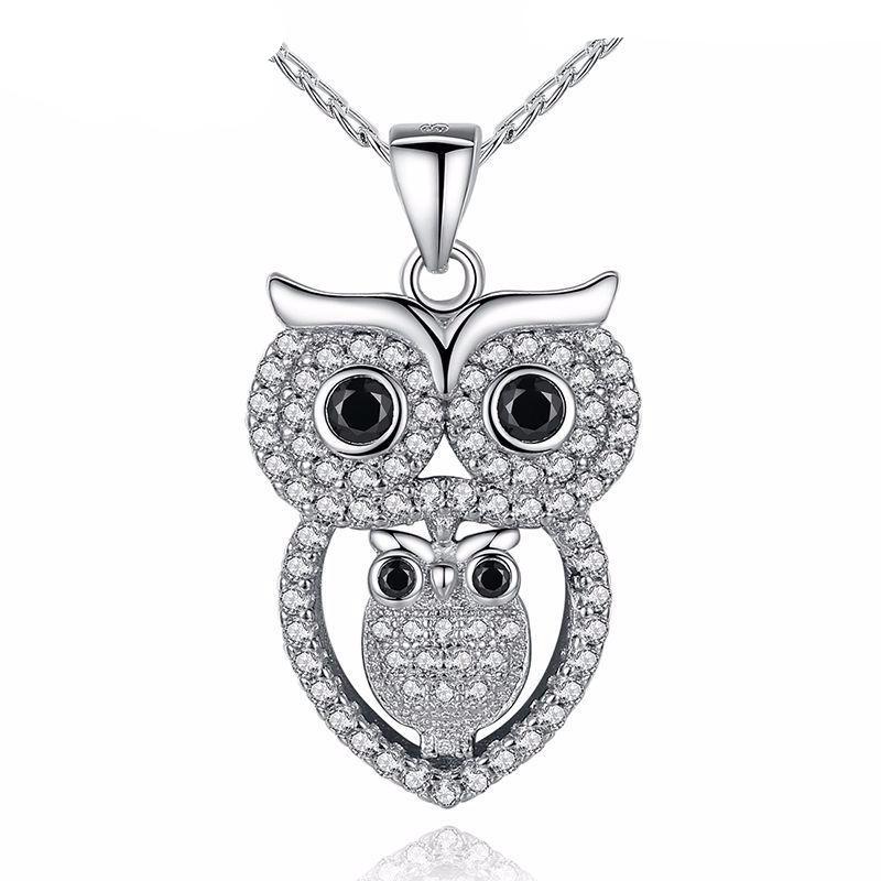 Vintage Owl with AAA Austrian Zircon Pendant Necklace-women-wanahavit-wanahavit