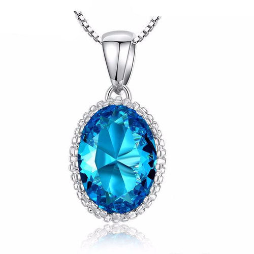 Load image into Gallery viewer, High Quality Colorful Stones Silver Necklace-women-wanahavit-Light Blue-wanahavit
