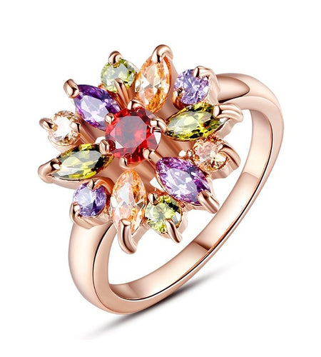 Gold Rings with Multicolor AAA Zircon-women-wanahavit-Multi-6-wanahavit