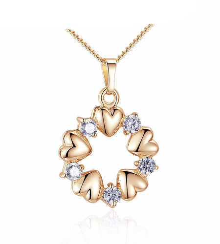 Luxury Gold Color Heart Necklace-women-wanahavit-wanahavit