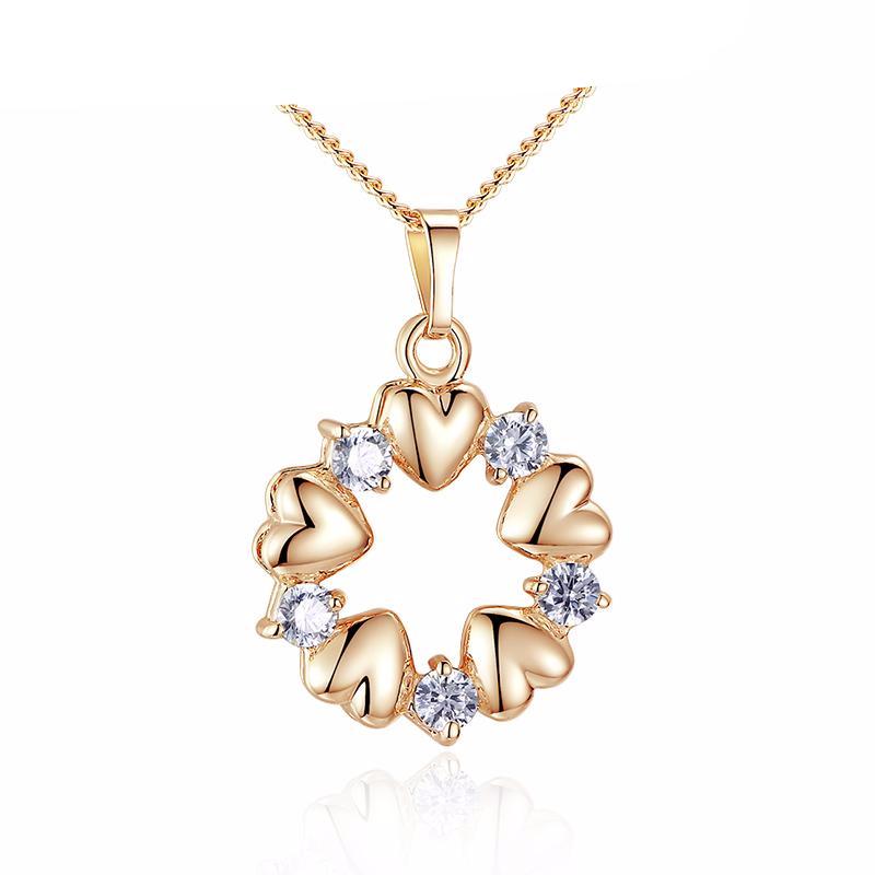 Luxury Gold Color Heart Necklace-women-wanahavit-wanahavit