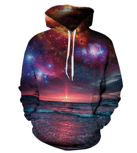 View at the Beach of Universe 3D Sweatshirt Hoody-unisex-wanahavit-L-wanahavit