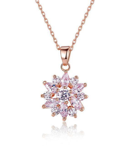 3 Colors Luxury Gold Color Flower Necklace-women-wanahavit-Pink-wanahavit