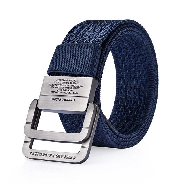 High Quality Nylon Military Waist Canvas Belt-men-wanahavit-NL01 Navy Blue-100cm-wanahavit