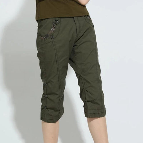 Load image into Gallery viewer, Army Slim Fit Knee Length Designer Pants-unisex-wanahavit-Army Green-26-wanahavit
