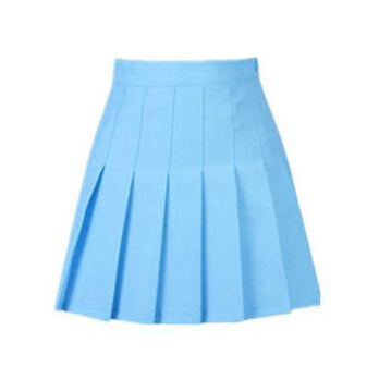 Summer American School Sty Pleated Mini Skirts-women-wanahavit-Sky Blue-XS-wanahavit