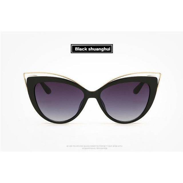 Luxury Charm Cat Eye Sunglass-women-wanahavit-Black Shuanghui-wanahavit