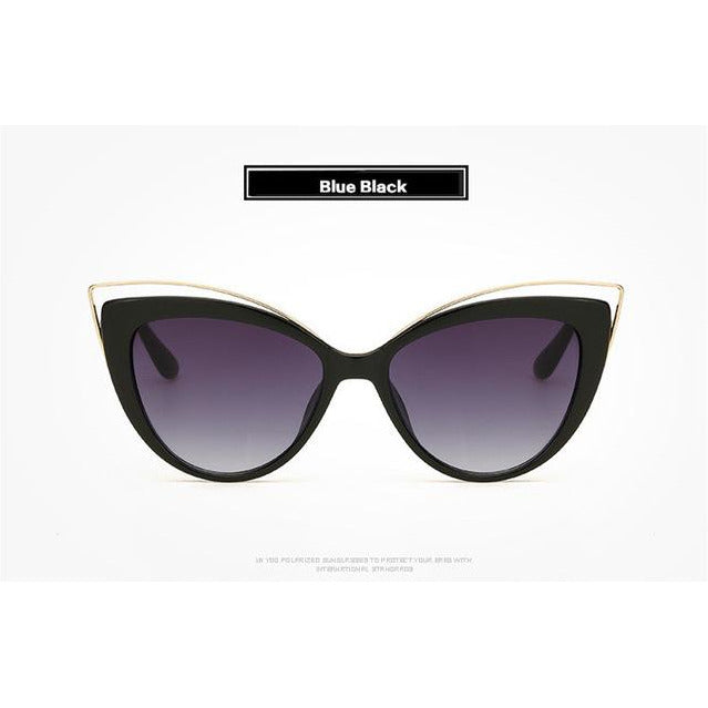 Luxury Charm Cat Eye Sunglass-women-wanahavit-Blue Black-wanahavit