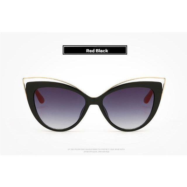 Luxury Charm Cat Eye Sunglass-women-wanahavit-Red Black-wanahavit