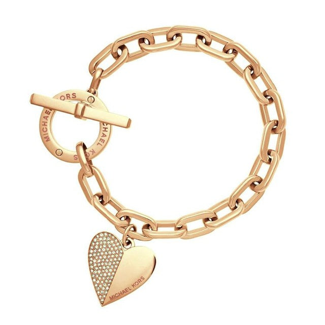 Exquisite Link Chain and Heart Polishing Bracelet-women-wanahavit-Gold-wanahavit
