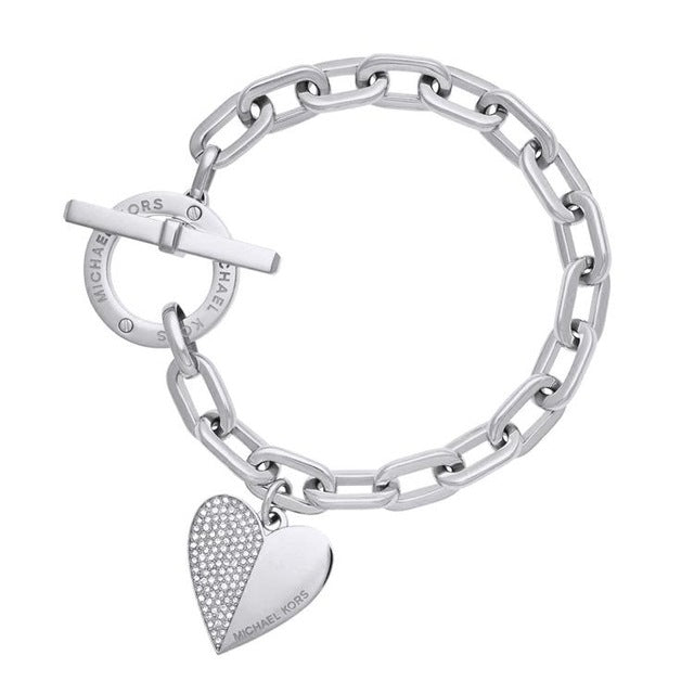 Exquisite Link Chain and Heart Polishing Bracelet-women-wanahavit-Silver-wanahavit