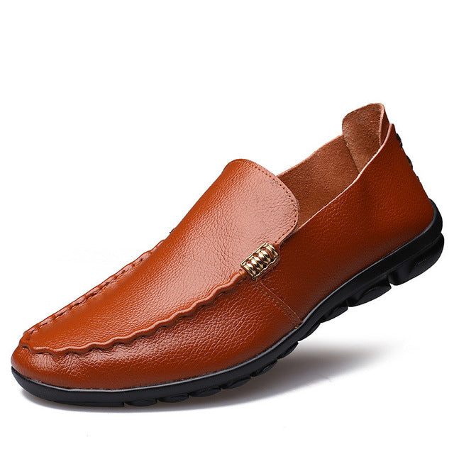 Summer Casual Genuine Leather Moccasins Driving Shoe-men-wanahavit-Brown Loafers-6-wanahavit