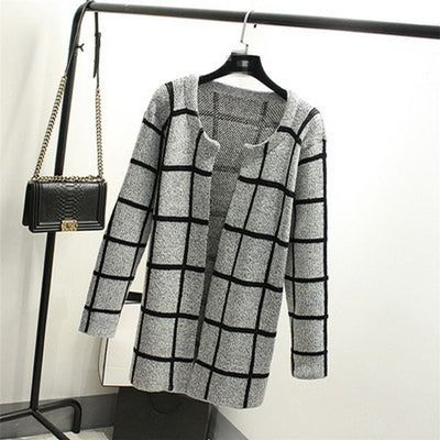 Star Printed Knitted Warm Long Cardigan-women-wanahavit-grid-One Size-wanahavit